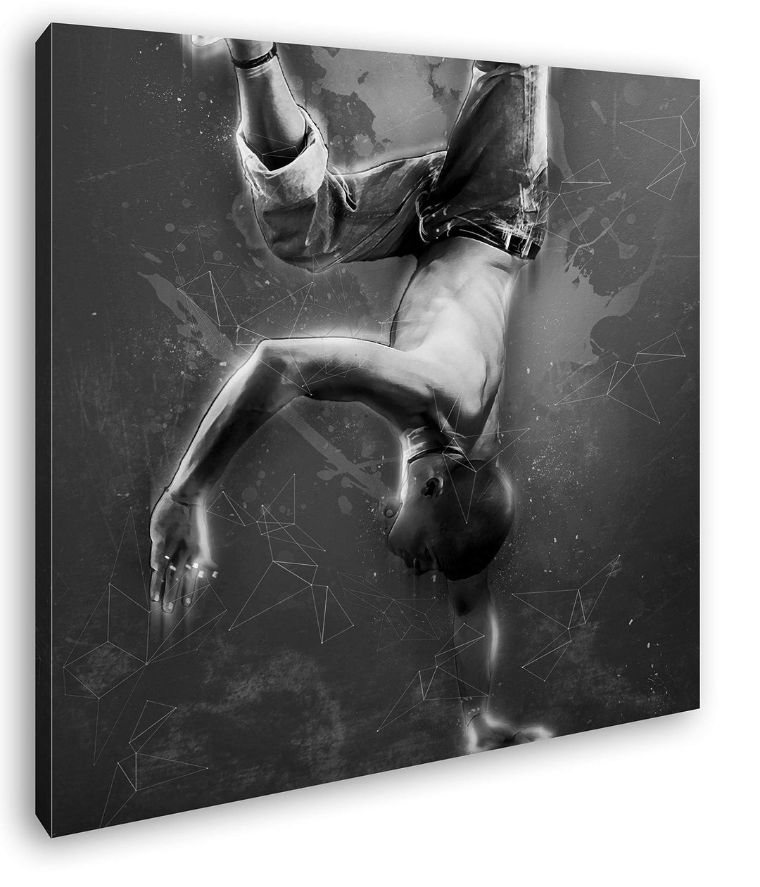 deyoli Breakdance - Illustration Format: 70x70 Effekt: Schwarz&Weiss als Leinwandbild, Motiv auf Ech