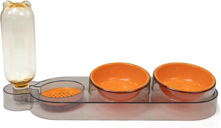 Katzen Futternapf Dinner Station, Futterbar mit 2 Näpfen und Wasserspender für Katzen und kleine Hun