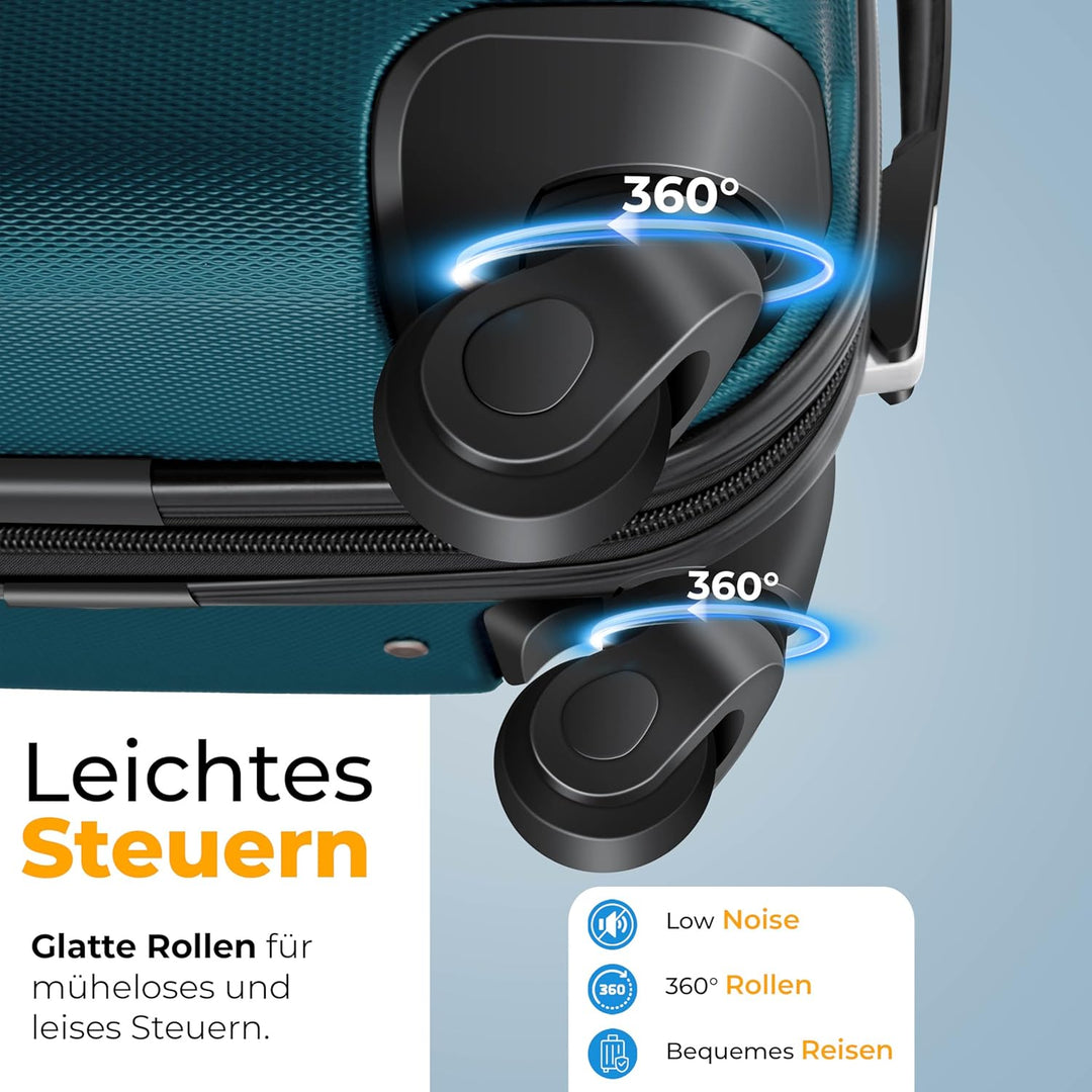 KESSER® Reisekoffer 120L Grosser Hartschalen Koffer Inkl. Kofferwaage + Gepäckanhänger | Trolley Gep