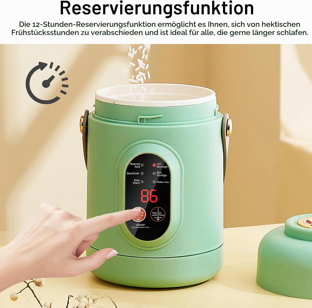 Elektrischer Hot Pot, Tragbarer Elektrischer Topf 800ML Ramen-Kocher mit 6 Modi &amp; Timer Reise-Kochto