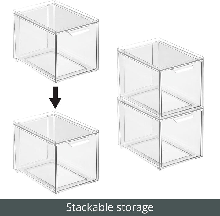 mDesign Kosmetikorganizer – stapelbare Schubladenbox aus Kunststoff – praktische Box zur Aufbewahrun