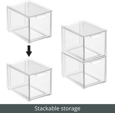 mDesign Kosmetikorganizer – stapelbare Schubladenbox aus Kunststoff – praktische Box zur Aufbewahrun