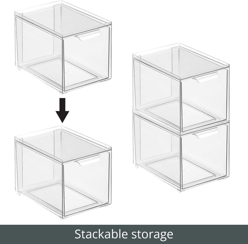 mDesign Kosmetikorganizer – stapelbare Schubladenbox aus Kunststoff – praktische Box zur Aufbewahrun