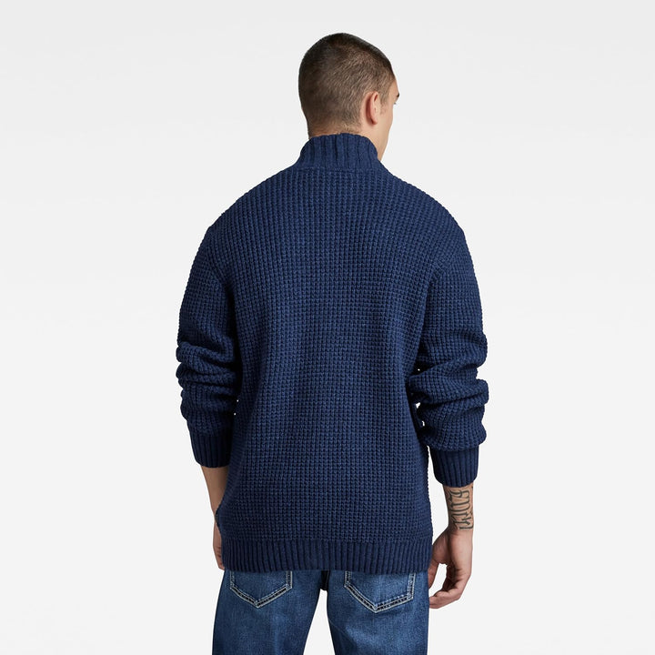 G-STAR RAW Herren Chunky Zip Cardigan Knits XS Blau (Rank Blue D23533-d170-868), XS Blau (Rank Blue