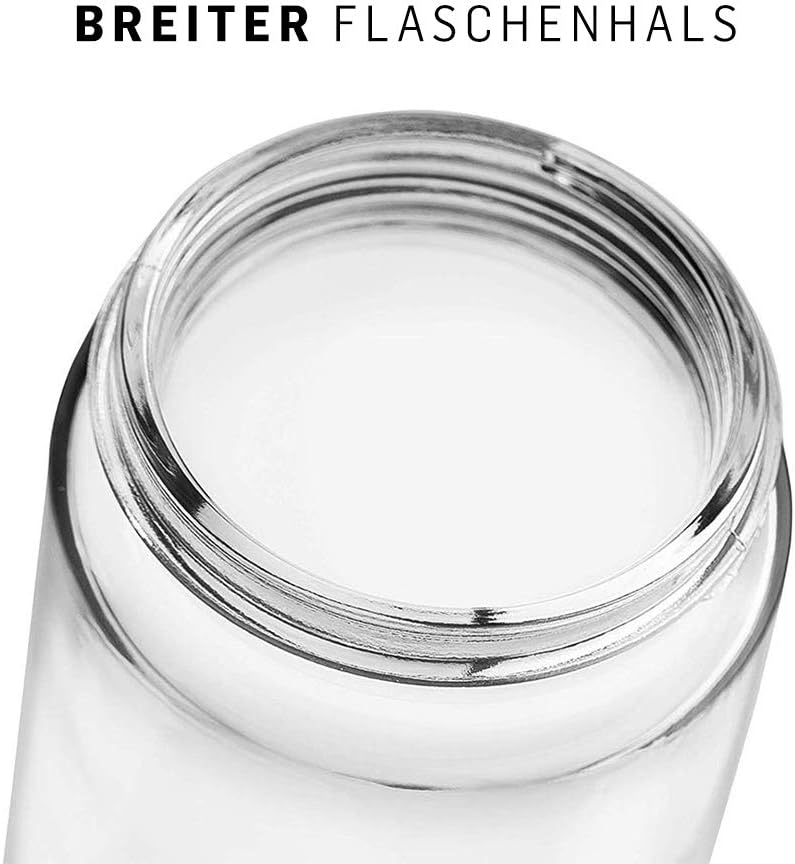 BlenderBottle Mantra Glas Trinkflasche, mit Trinköffnung aus Glas und BlenderBall, geeignet als Yoga