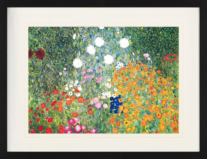 1art1 Gustav Klimt Poster Blumengarten, 1906-08 Gerahmtes Bild Mit Edlem Passepartout | Wand-Bilder