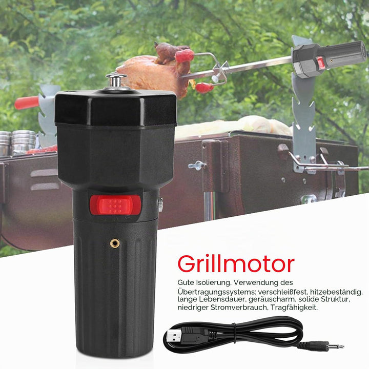 Greensen BBQ Grillmotor, 5V DC Rotisserie Motor mit USB-Boost-Kabel, Variable Geschwindigkeit, für G