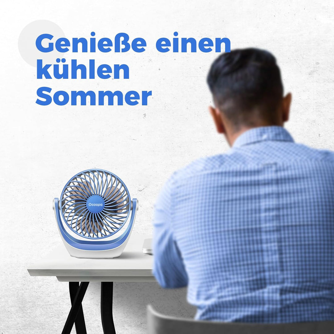 OCOOPA USB Ventilator, Ventilator klein Tischventilator mit starkem Luftstrom und Leise Betrieb 3 Ge