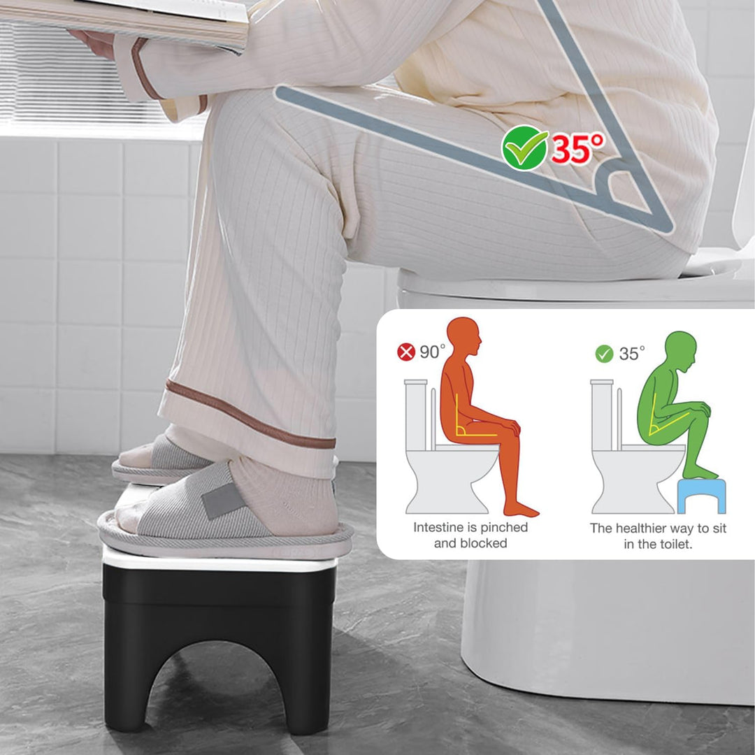 Toilettenhocker Klappbar Hoch, Staubfrei und rutschfest WC Hocker Erwachsene und Kinder, Eingedickte