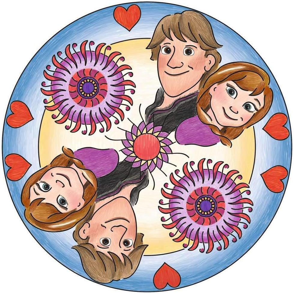 Ravensburger Mandala Designer Frozen 29841, Zeichnen Lernen mit Anna, ELSA und ihren Freunden für Ki