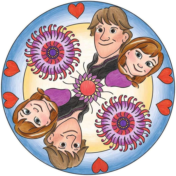 Ravensburger Mandala Designer Frozen 29841, Zeichnen Lernen mit Anna, ELSA und ihren Freunden für Ki