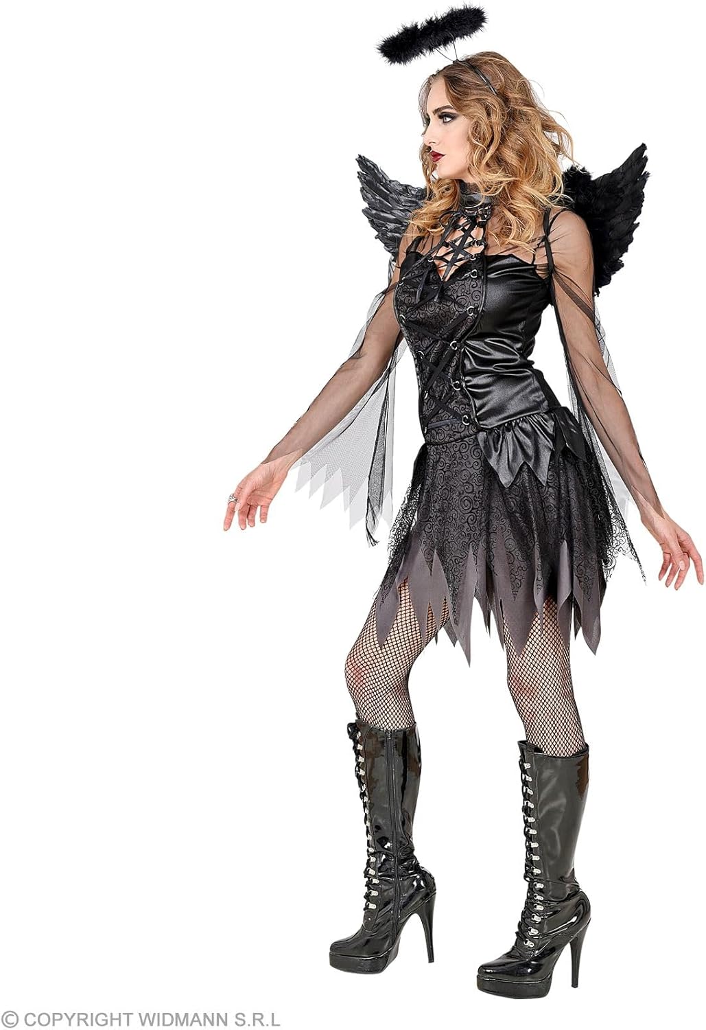 "DARK ANGEL" (dress, wings, halo) - (L), L