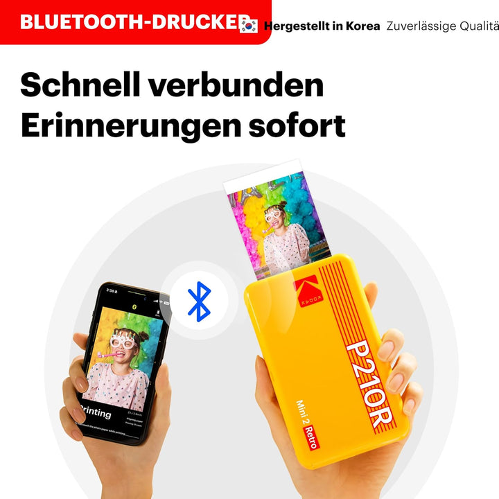 Kodak Mini 2 Retro mobiler Farbig Fotodrucker für Smartphone (iPhone & Android) - Weiss - 8 Blatt (5