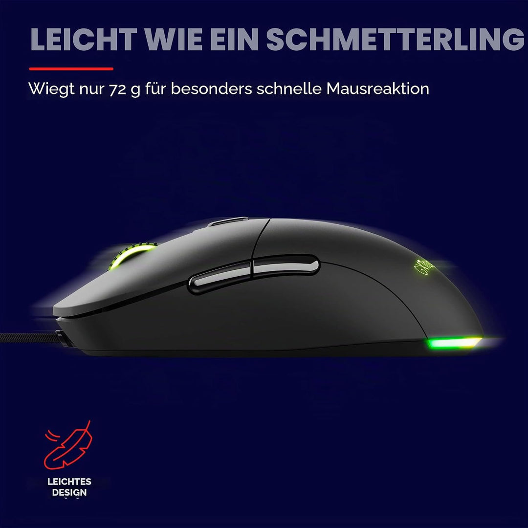 Trust Gaming GXT 981 Redex Federleichte Gaming-Maus, 200-10.000 DPI, 80-Mill-Kailh-Schaltern, Optisc