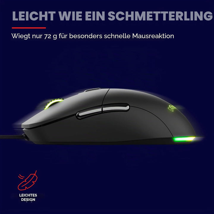 Trust Gaming GXT 981 Redex Federleichte Gaming-Maus, 200-10.000 DPI, 80-Mill-Kailh-Schaltern, Optisc