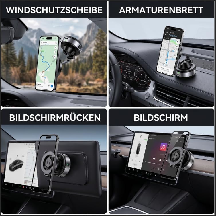 xinrongda Handy Halterung Elektrisch, Selbstansaugende Handyhalterung Auto mit 360° drehbarem Magnet