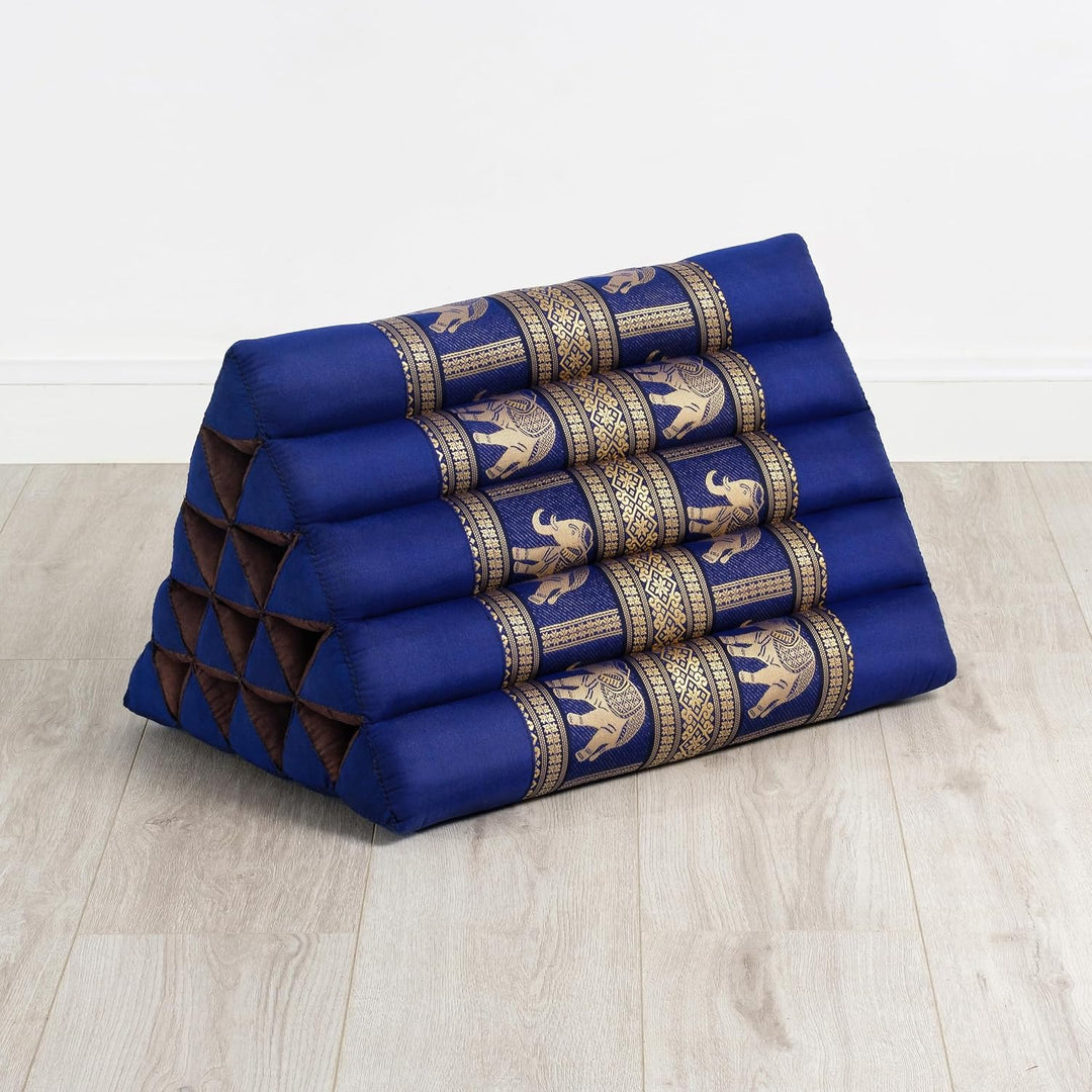 livasia Rückenstützkissen extrahoch mit Thaiseide - 38x55x35cm - Dreieckskissen für Garten/Balkon, K