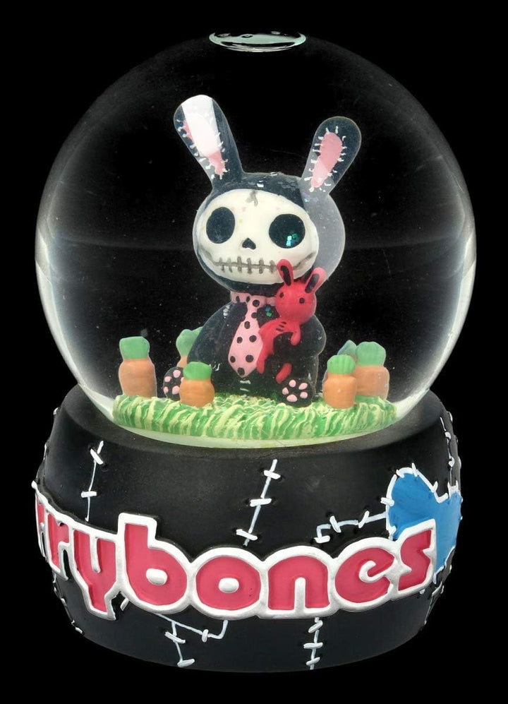 Furrybones Fantasy Schneekugel - Black Bun-Bun | Witzig, lustig, skurril, Deko-Artikel, H 14 cm