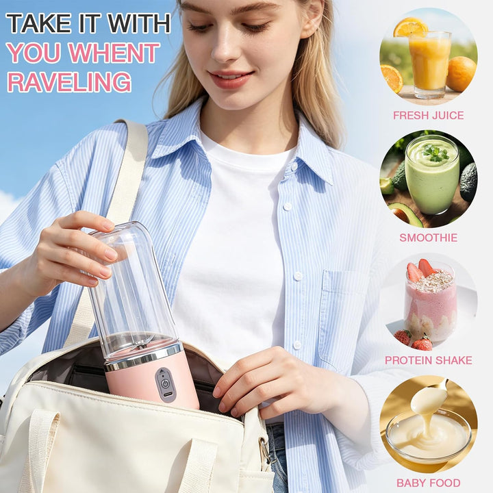 Foreverup Tragbarer Mixer, Maker to Go Mini-Standmixer, Smoothie Maker, Portabler Elektrischer Saftp