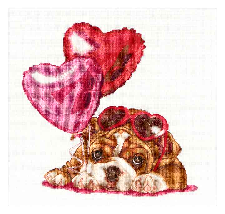Thea Gouverneur - Kreuzstich-Set - Valentine elpe - Aida - 16 Count - Für Erwachsene - 739A 12"-by-1
