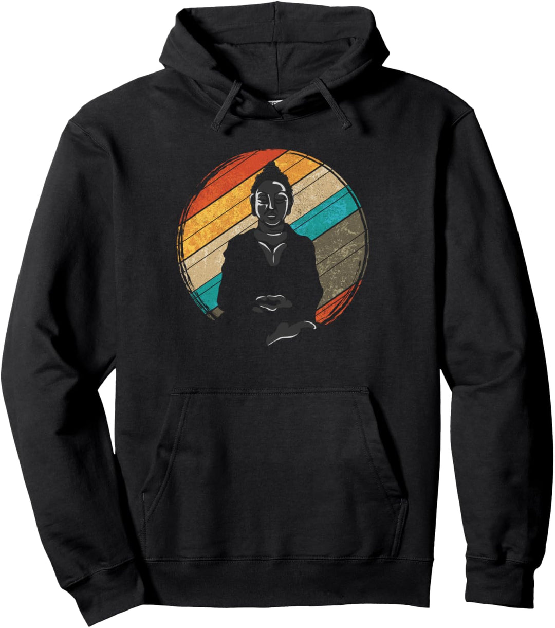 Retro Buddha Pullover Hoodie