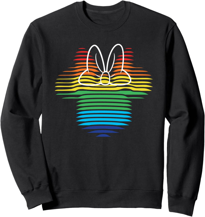 Disney Minnie Mouse Wavy Line Art Rainbow Sweatshirt