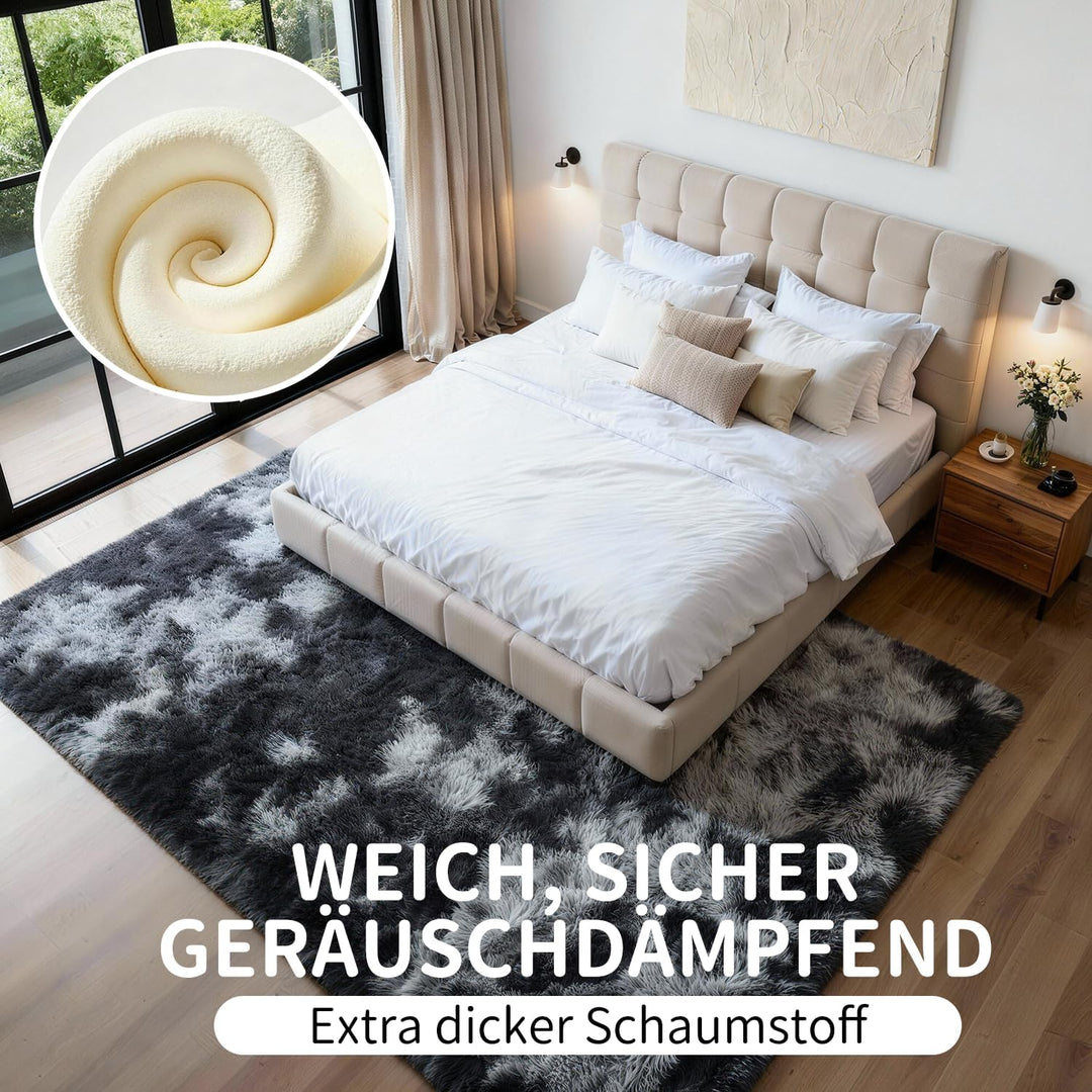VOFUSHON Wohnzimmer Hochflor Teppich,Shaggy Flur Läufer Teppich Modern Flauschiger Weich Teppich Gro