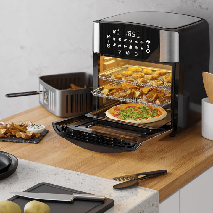 Arendo - XXL Heissluftfritteuse 16 Liter - Grill - Dörrautomat - Backofen - Air Fryer - Touchscreen