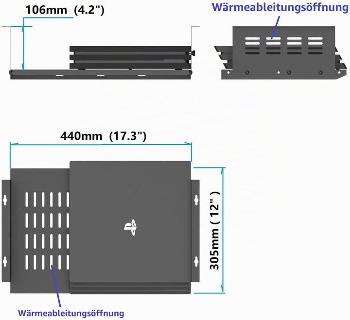 JINGCHENGMEI Untertisch-Computer-Halterung für SFF-Computer und PCs mit kleinem Formfaktor, platzspa