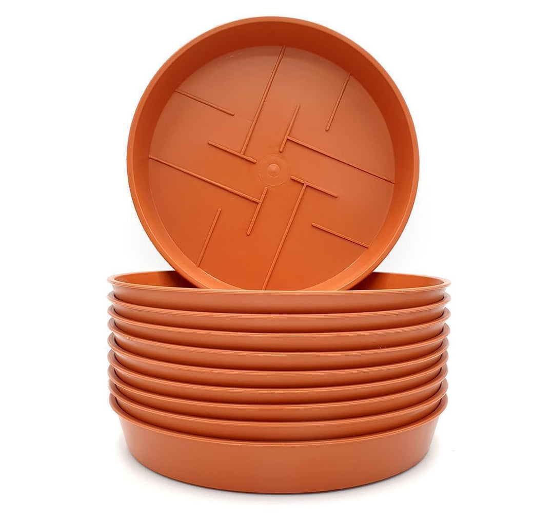 10er-Set Blumentopf-Untersetzer Rund aus Plastik 45 cm Durchmesser, Untertopf für Innen- und Aussenb
