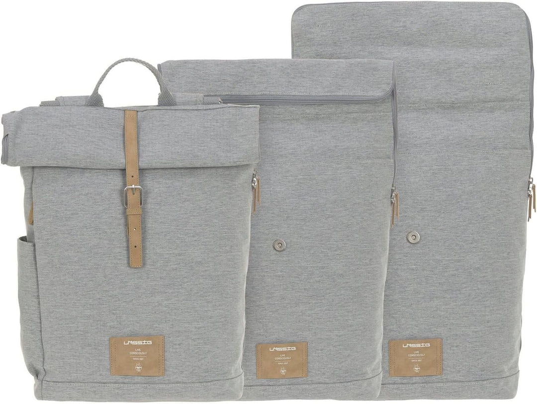 LÄSSIG Green Label Rolltop Backpack Grey Melange