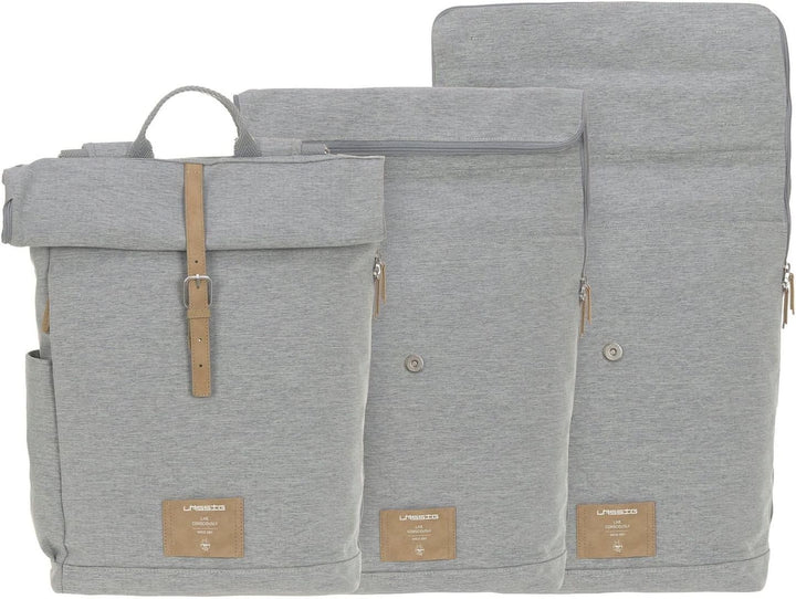LÄSSIG Green Label Rolltop Backpack Grey Melange