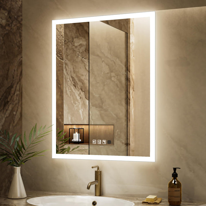 GANPE LED Badezimmerspiegel, Schminkspiegel Wandmontage, menschliche Induktion, Bluetooth, Anti-Besc