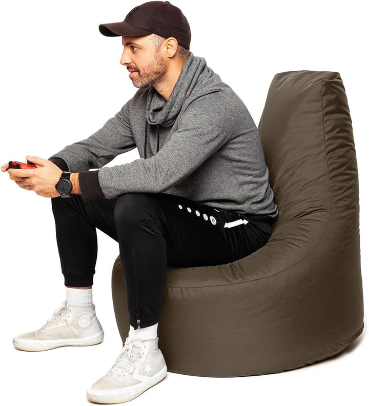 PATCH HOME Gamer Sessel Sitzsack inkl. Würfel Bean Bag Set Ø75cm, 30cm Sitzhöhe, 80cm Höhe + 35x35cm