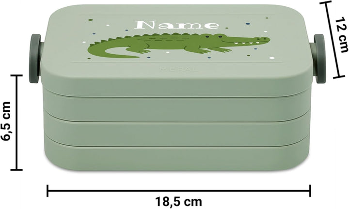 printplanet® Personalisierbare Brotdose „Layout Korkodil“ – Lunchbox/Bento Box von Mepal – mit eigen