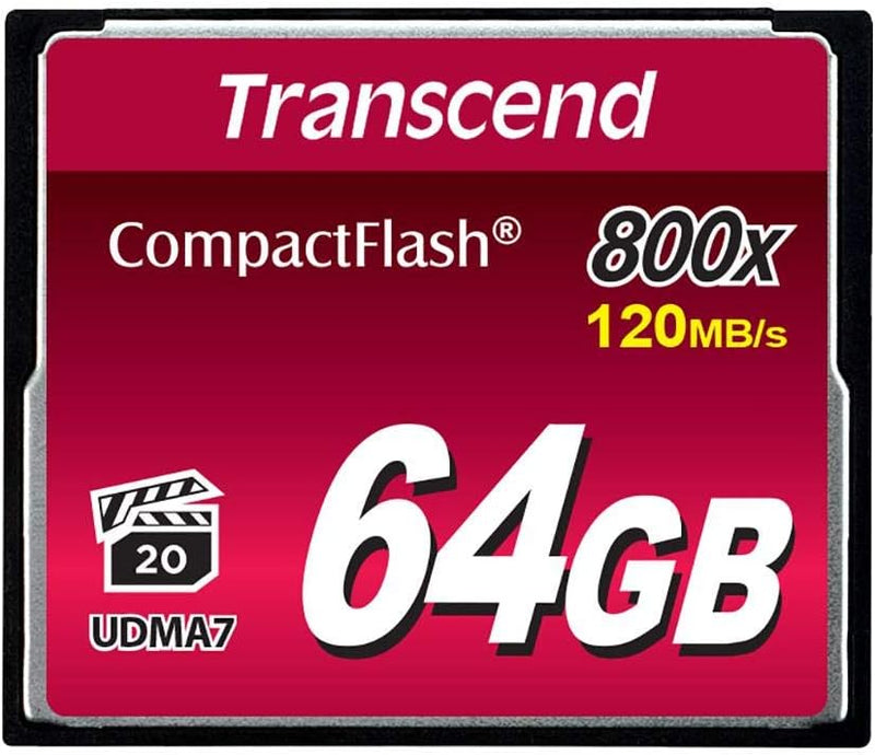 Transcend 64GB CompactFlash 800 Speicherkarte TS64GCF800 64GB CF800x, 64GB CF800x