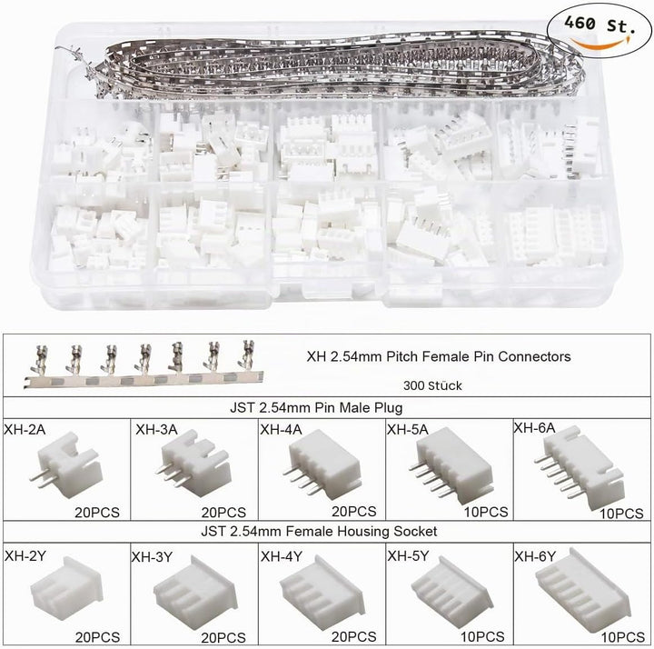 Crimpzange Dupont Stecker Set - Preciva 1550 pcs 2,54 mm Dupont Steckverbinder und Crimp Pins, 460 p