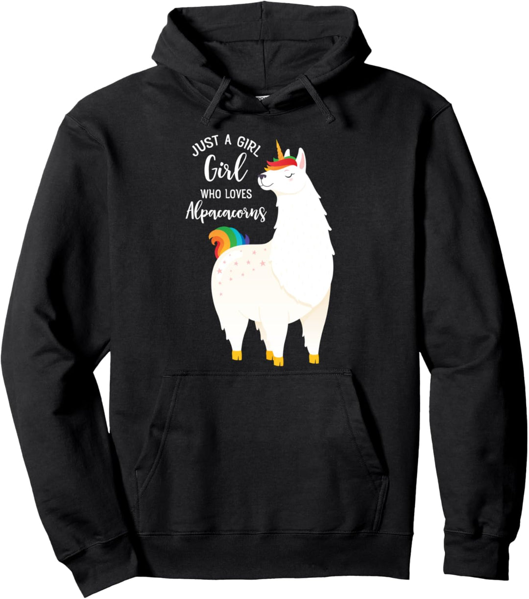 Just A Girl Who Loves Alpacacorns, Alpaka Einhorn Pullover Hoodie