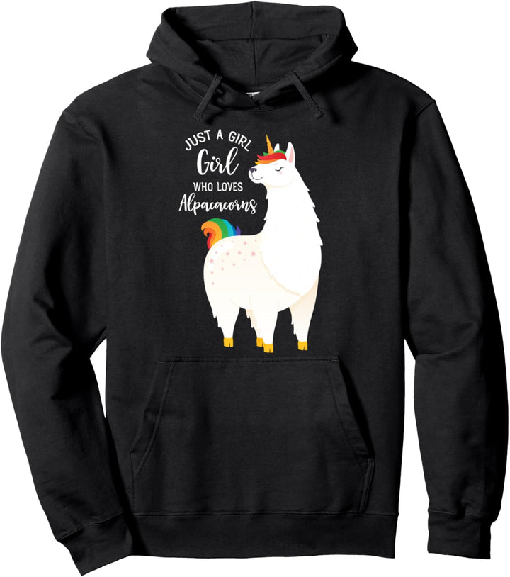 Just A Girl Who Loves Alpacacorns, Alpaka Einhorn Pullover Hoodie