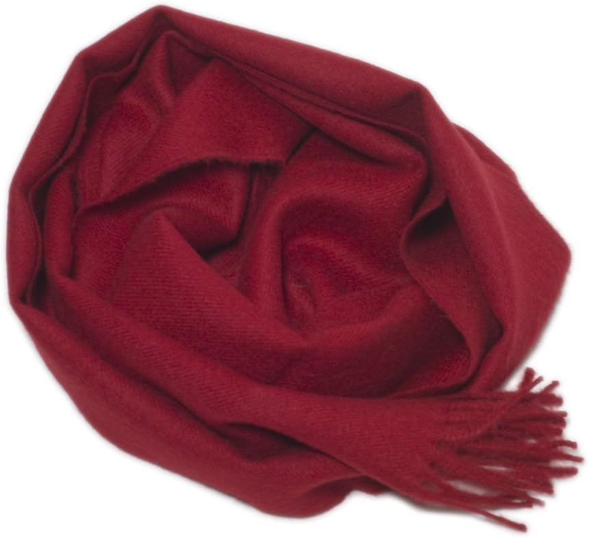 Alpaka Schal Stola Damenschal/Herrenschal, 100% Babyalpaka Wolle Royal Rot
