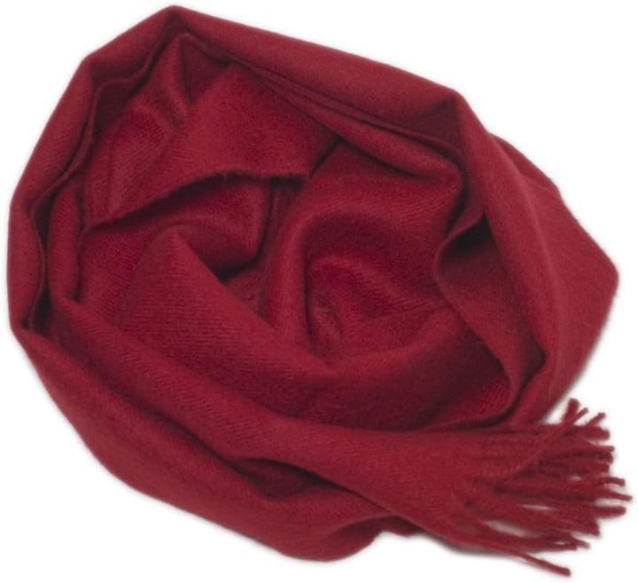 Alpaka Schal Stola Damenschal/Herrenschal, 100% Babyalpaka Wolle Royal Rot