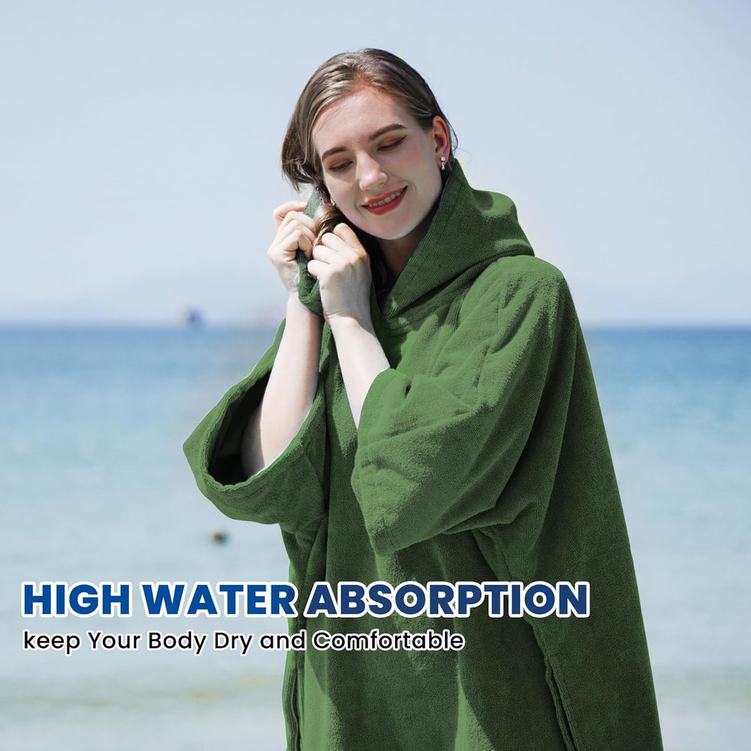 Winthome Poncho Schnelles Trocknen, Badeponcho Strand Umziehhilfe, Surf Poncho Leichtgewicht mit Tas