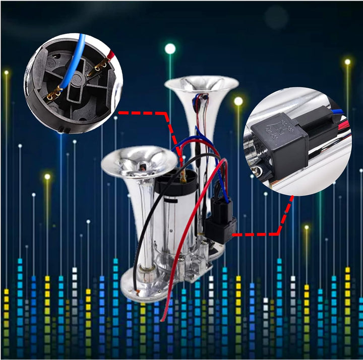 YIYIDA Elektrische Hupe Car Horn 24V Autohupe Air Horn 165db Schiffshupe Trompete Bootshupe Silber H