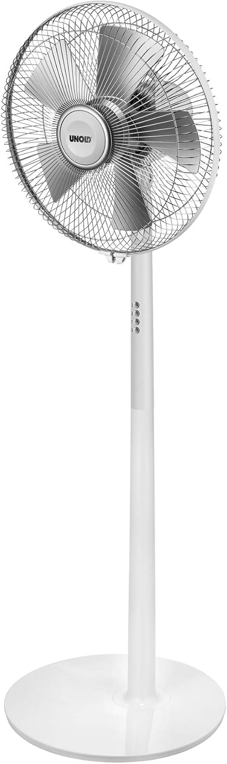 Unold 86820 Silverline Standventilator White - Weiss, 50 W, 3-stufige Geschwindkeitsregelung, Oszill