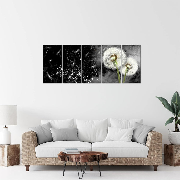 Runa Art Bild Pusteblume Wandbilder auf Vlies Leinwand 5 Teilig Wanddekoration Wohnzimmer Schlafzimm