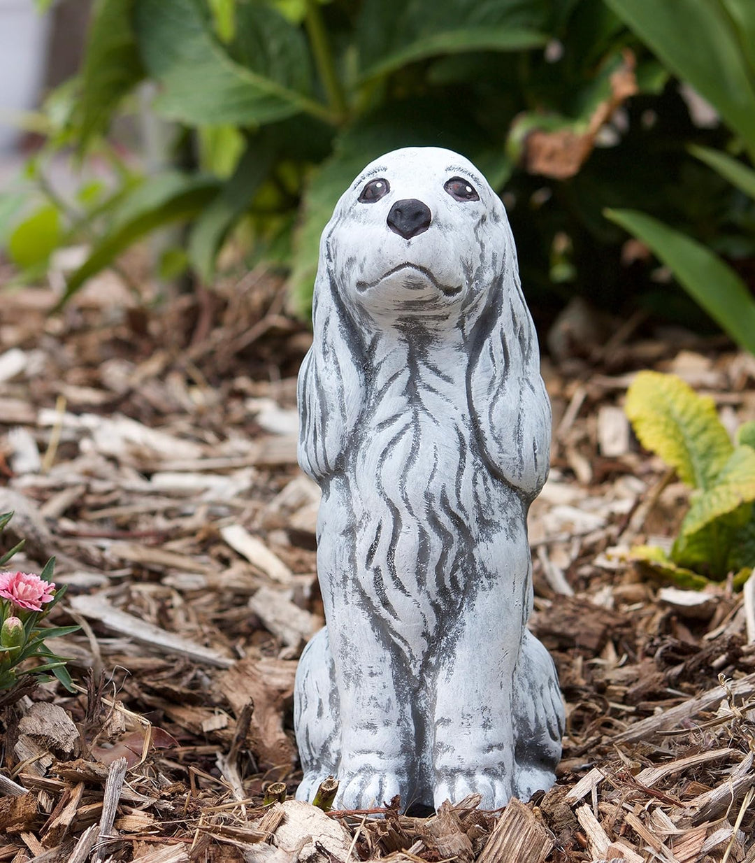 stoneandstyle Steinfigur Hund CockerSpaniel Afghane, Frost- und wetterfest bis -30°C, massiver Stein