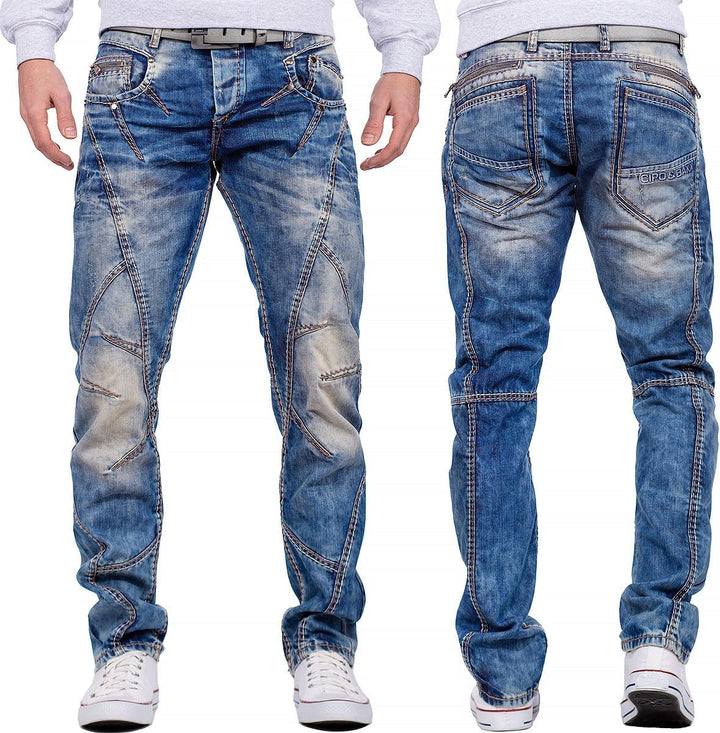 Cipo & Baxx Herren Jeans Regular Hose 28W / 30L Blau - 10, 28W / 30L Blau - 10