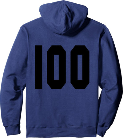 # 100 Team Sports Jersey Front & Back Number Player Fan Pullover Hoodie