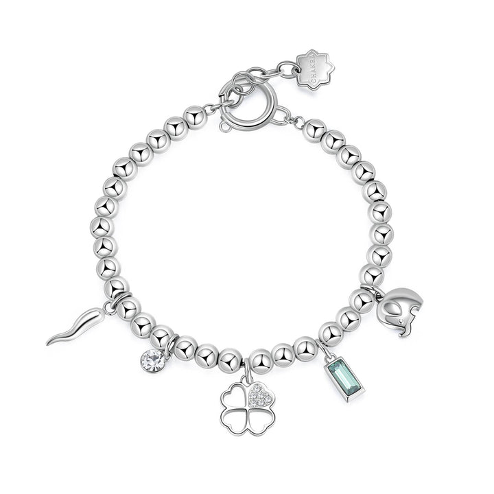 Brosway Damen-Armband mit Kornett/Elefant/Kleeblatt | Kollektion Chakra – BHKB114, 185mm, Edelstahl