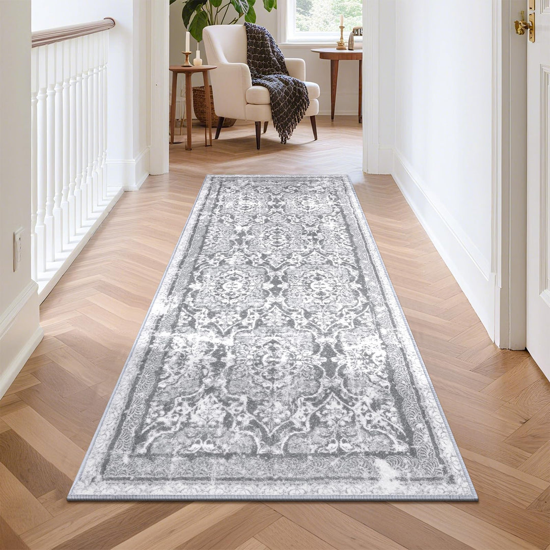 Enyhom Teppich Läufer 60 x 180cm Flauschig Weich Lang Läufer Waschbar Kurzflor Küchenläufer Teppichl